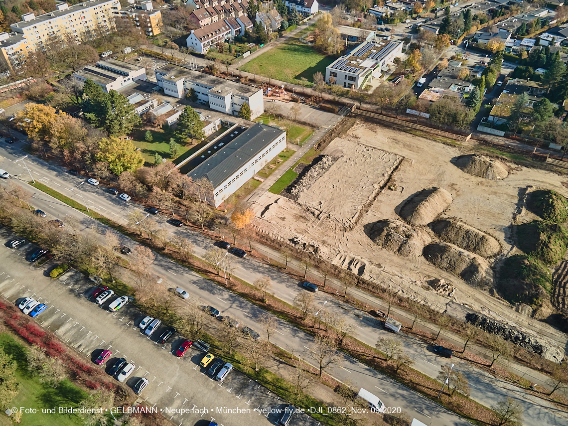 09.11.2020 - Baustelle der neuen Grundschule am Karl-Marx-Ring in Neuperlach